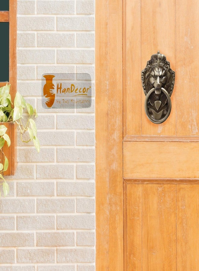 Two Moustaches Victorian Style 100% Pure Brass Door Knocker, Lion Door Knocker, Door Knockers for Main Door, Antique Brown, Standard, Pack of 1 - Image 3